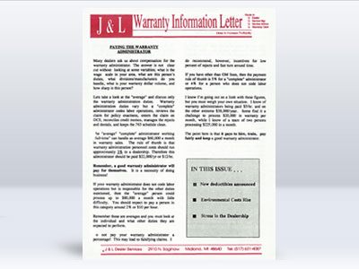jlwarranty newsletter