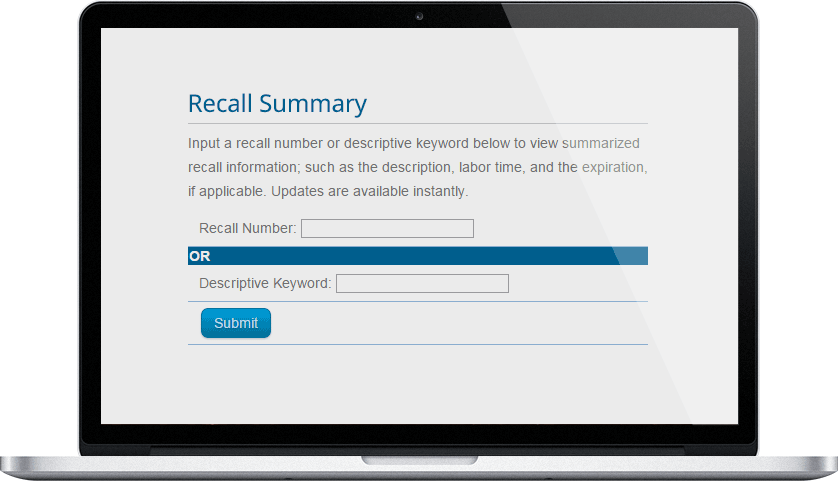 Recall Summary Online Version