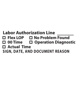 Chrysler Labor Authorization Warranty Stamp
