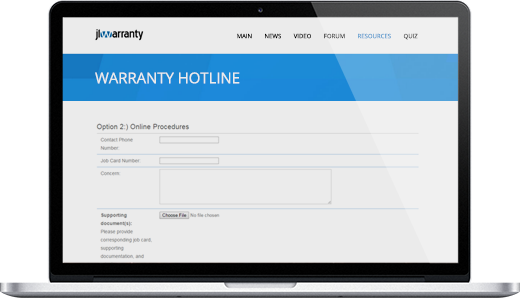 Warranty Support Hotline