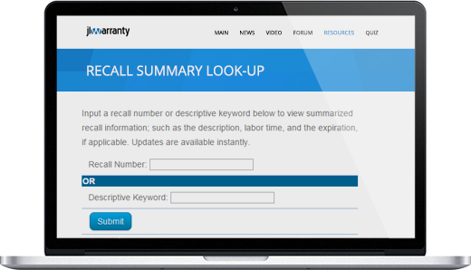 Recall Summary Look-up